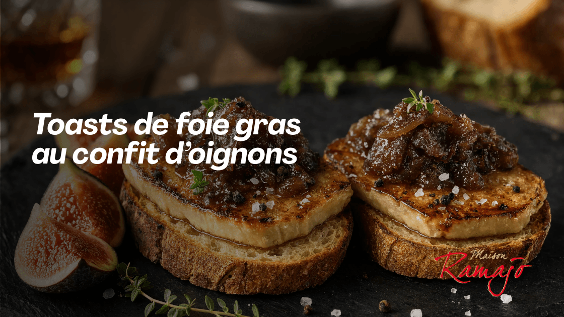 Toast de foie gras au confit d'oignons